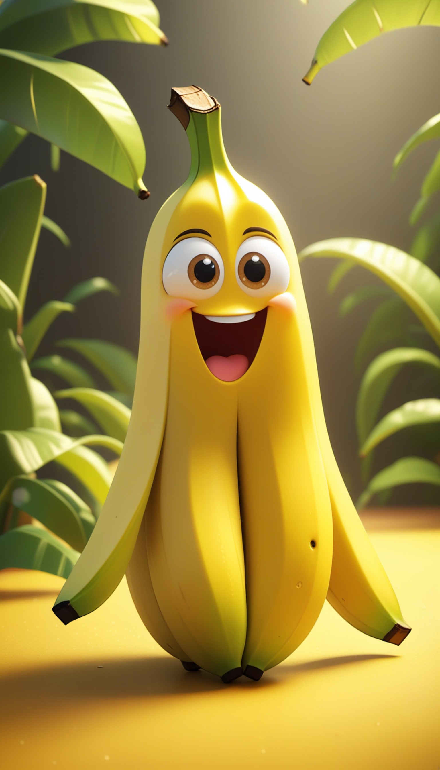 a happy cartoon banana fruit, Pixar Style, perfect composition, 8k artistic photography, photorealis XL 0.jpg